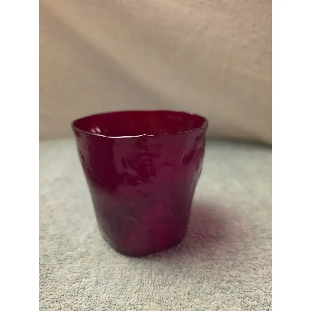 Vintage Morgantown Seneca Driftwood Crinkle Ruby Red Glass Tumbler Replacement